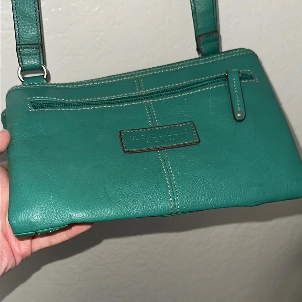 TIGNANELLO Teal Leather Crossbody Bag - Picture 3 of 7